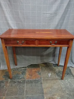 A Reproduction Yew Two Draw Desk / Hall Table * • £220