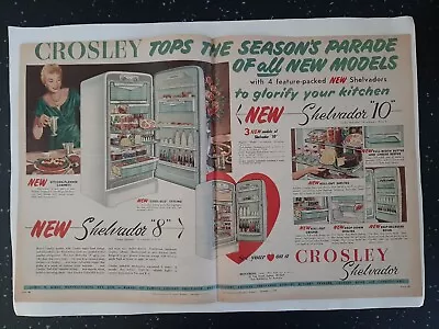 Vintage Australian Advertising 1954 Ad CROSLEY SHELVADOR REFRIGERATOR Fridge Art • $26.95