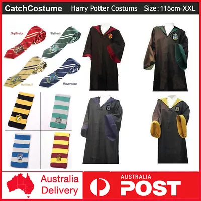 Kids Adult Harry Potter Hogwarts Robe Cloak+Scarf+tie School Costume Book Week • $24.99