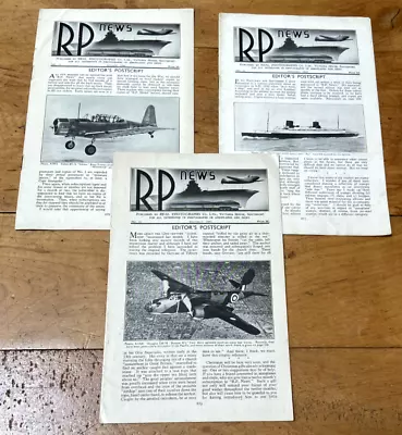 1943 World War 2  'RP News' Aeroplanes & Ships WWII Real Photo Magazines X 3 • £17
