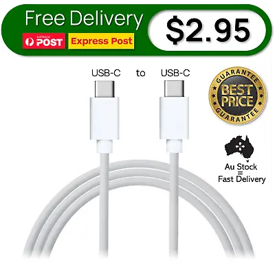$1 • Buy USB-C To USB-C PD Fast Charging Data White 1m Cable Quality Samsung Charger Cord