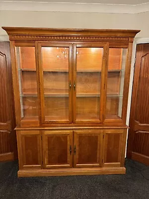 Display Cabinet Over Sideboard Base Yew • £300