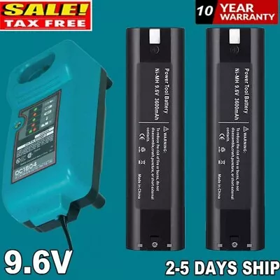 2pack For MAKITA 9.6 VOLT Battery /Charger 9000 9001 632007-4 191681-2 9033 9102 • $17