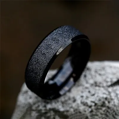 Nordic Retro Viking Rune Ring For Men Women Girl Stainless Steel Jewellery Gifts • $5