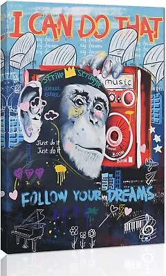 Monkey Pictures Wall Art Modern Street Pop Graffiti Posters Canvas Prints Decor • $28.90