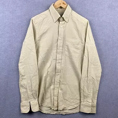 RM Williams Shirt Mens Small Beige Button Down Long Sleeve Embroidered Logo • $24.95