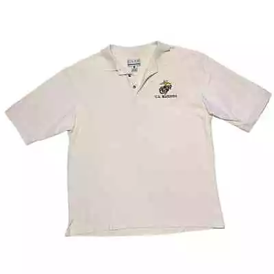 Vintage U.S. Marine Corps Collard Polo Shirt Cream Colored  Size XL • $15