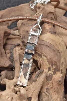 Men's Clear Quartz W/Hematite & Black Onyx Pendant Necklace (Boho/Healing) • $29.99