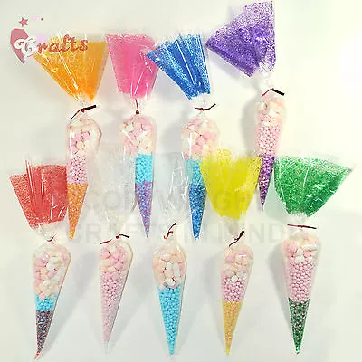 Cone Cello Bags For Party Favor Treat Sweet Candy Gift Empty Bags Large 18x37 • £2.95