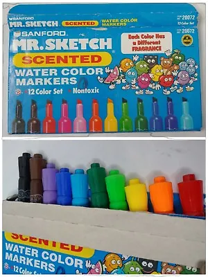 Vintage 98 Mr Sketch Watercolor Markers 10 Pack Scented Rainbow No Pinks Art • $12.99