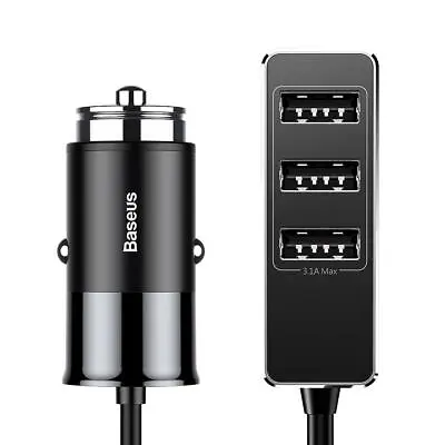 $16.99 • Buy Baseus Multi USB Port (4) 5.5A Quick Charging Car Charger W/ Long Cord