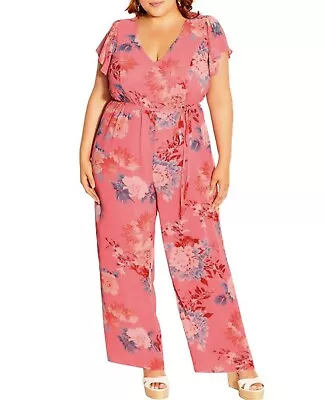 CITY CHIC Summer Flirt Floral Jumpsuit Size XS 14 Brand New With Tags $139.95rrp • $34.95