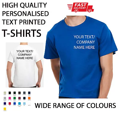 Personalised Printed T-SHIRTS Uniform Party Unisex Gym Work Wear Custom TEXT • £5.55