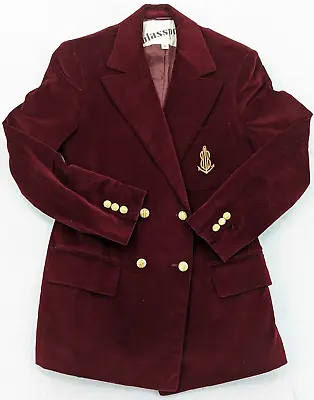 Vintage Bill Blass BLASSPORT Velvet Red Academy Like Suit Jacket Sz 6 • $37.92