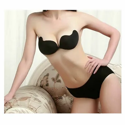 £2.66 • Buy Silicone Adhesive Stick On Push Up Gel Strapless Women Invisible Backless Bra UK