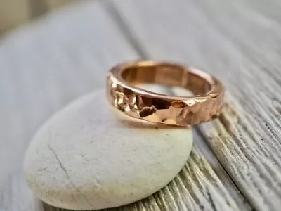 New Arrival Pure Solid Copper Hammered Men's Band Handmade Making Jewelry Ring • $15.99