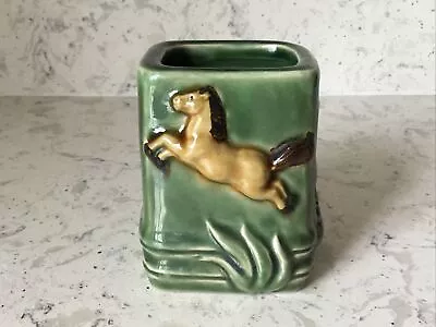 Majolica Horse & Bamboo Design B-293 4  Tall X 3  X 3  • $11.95