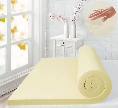 100% Memory Foam Mattress Topper Available ALL Sizes & Depths Orthopedic Cushion • £12.99