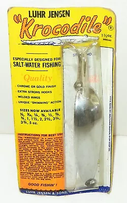 Vintage Luhr Jensen Krocodile 1 1/2 Oz Salt Water Fishing Lure Chrome Nos • $19.95