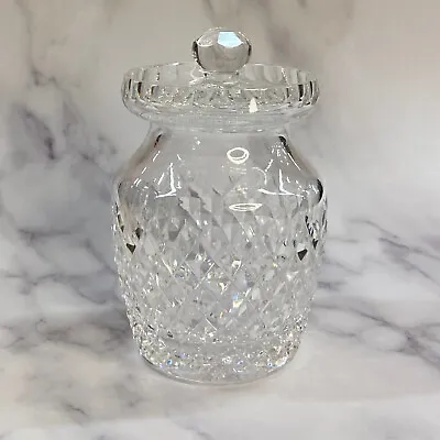 Waterford Crystal Alana Jam Jelly Mustard Jar With Lid 4.75 X3  Mint Condition • $25