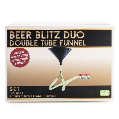 444590 Beer Blitz Duo Double Tube Funnel Beer Bong With Valves To Control Flow • $39.99