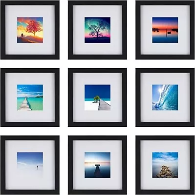 9 Pack 12x12 Picture Gallery Wall Frame Set Collage Tabletop Plastic GlassBlack • $26.99