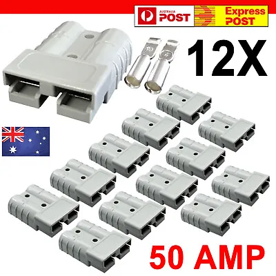 $14.95 • Buy 12x Anderson Style Plug Connectors 50 AMP 6AWG 12-24V DC Power Tool