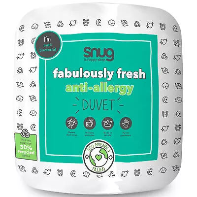 Snug Fabulously Fresh Duvet 4.5 7.4 10.5 Tog Lightweight Anti Allergy Soft Quilt • £10