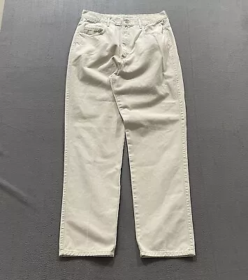 Vintage Marithe Francois Girbaud Jeans Mens 33 White Cream Relaxed Straight 90s • $39.99