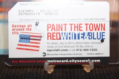 2003 Mta Metro Card Paint The Town Red White&blue • $2