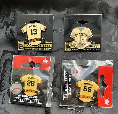 Lot Of 4::San Francisco Giants Jersey Pins::Posey Lincecum Vizquel Lowry • $29.95