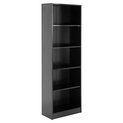£49.99 • Buy Hartleys 5 Tier Tall Black Wooden Freestanding Bookcase Storage Unit Deep Shelf