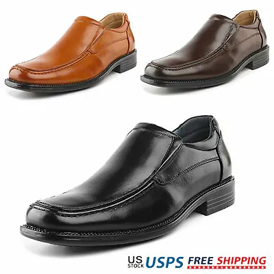 Men's Classic Dress Shoes Slip On Square Toe Oxfords Shoes Casual Shoes Loafers • $32.89