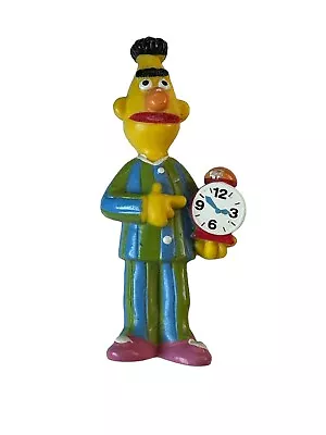 Sesame Street BERT BEDTIME PAJAMAS CLOCK 3  PVC Figure Vintage Applause Muppets • $10.49