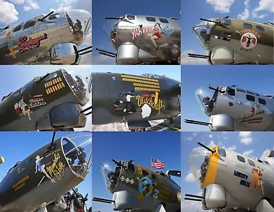 B-17 Flying Fortress Bomber Nose Art Collage 8 B-17s & 1 B-24 Any Size 8x10 & UP • $20