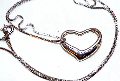 AUTHENTIC TIFFANY & CO STERLING SILVER Elsa Peretti OPEN HEART 20 NECKLACE CHAIN • $159.99