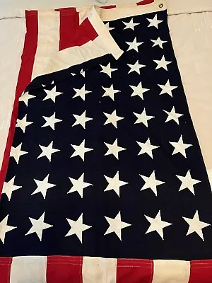 Vintage Valley Forge Co 48 Star American Flag Large 5' X 9.5' Cotton W/ Grommets • $69.99