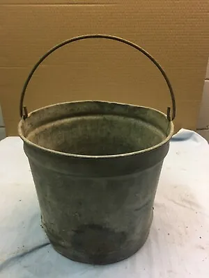 Vintage Galvanized Metal Pail Bucket W/ Handle #10 #12 Milk Dirt Plant Repurpose • $12