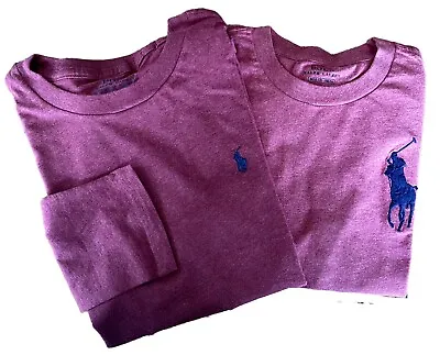 Boys Ralph Lauren T Shirt Pack Long  Sleeve 2 Pack Size Med 10 - 12 RRP £55.00 • £15.99