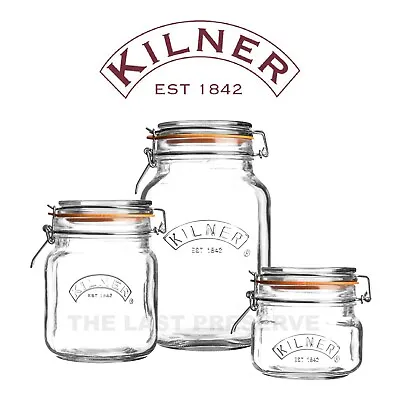 £20.20 • Buy Kilner Clip Top Square Preserving Jars For Airtight Food Storage, Pickles & Jam