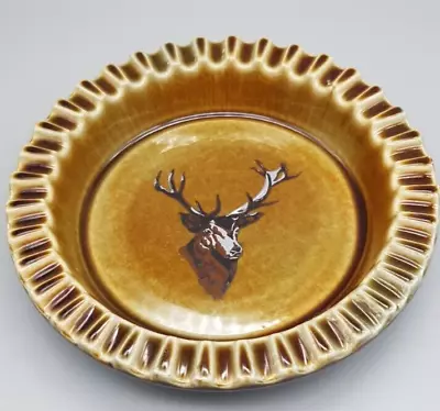 Vintage WADE Irish Porcelain Ashtray With Stags Head Fully Marked 15 Cm Diamet • £8.50