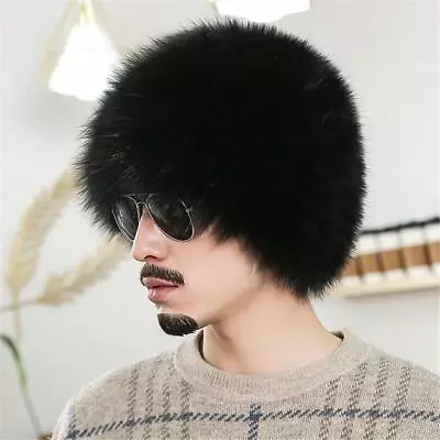 Men's Real Fox Fur Hat Thicken Winter Warm Knitted Wooling Cap Fashion Outdoor • $54.75