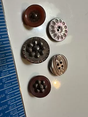 Lot Of 5 Vintage Antique Mother Of Pearl Buttons • $4.99