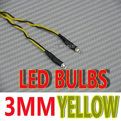 RC LED BULBS Pair On One Line 3mm YELLOW • $4.99