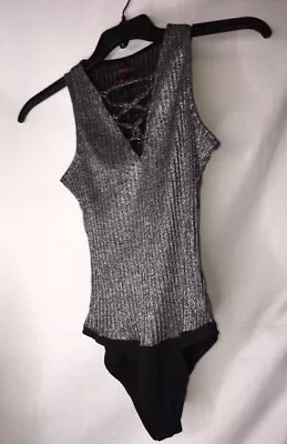 Junior's NWT Material Gril Silver Bodysuit Sleeveless • $12.99