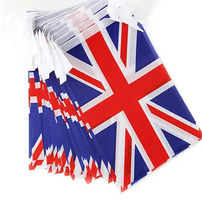 Union Jack Bunting 66FT Fabric 30 Britain Flags Banner King Charles Coronation • £7.27