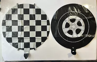 16 Checkered Racing Balloons Race Car Party Birthday • $19.99