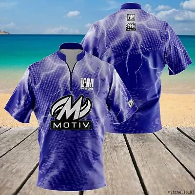 SALE Motiv Iam Bowling Purple Quick Zip Bowling Jersey Size S-5XL • $9.90