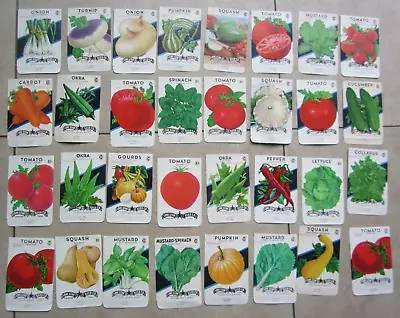 Lot Of 32 Old Vintage 1950's-1960's - VEGETABLE SEED PACKETS - TEXAS - EMPTY • $14.99