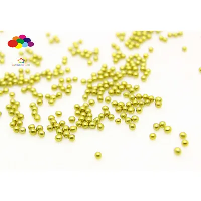 1000pcs 12g Glass Light Gold Micro Beads Small No Hole 1.5-2mm Nail Art Caviar • $0.99
